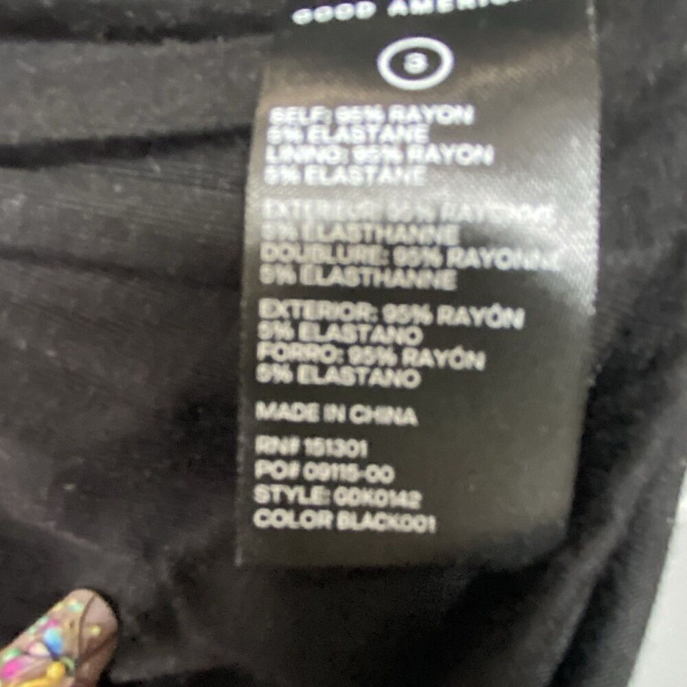Good American Ruched Sleeveless Black Body Con Jersey Dress Size 3 Large New - Picture 7 of 7